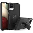 For Samsung Galaxy A12 Magnetic Holder Phone Case(Black) - 1