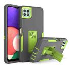 For Samsung Galaxy A22 5G Magnetic Holder Phone Case(Dark Grey + Green) - 1