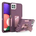 For Samsung Galaxy A22 5G Magnetic Holder Phone Case(Purple Red + Rose Gold) - 1