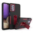 For Samsung Galaxy A32 5G Magnetic Holder Phone Case(Black + Wine Red) - 1