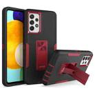 For Samsung Galaxy A52 5G / 4G Magnetic Holder Phone Case(Black + Wine Red) - 1