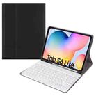 Round Cap Bluetooth Keyboard Leather Case with Pen Slot for Samsung Galaxy Tab S6 Lite, Specification:without Touchpad(Black+White Keyboard) - 1