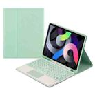 Round Cap Bluetooth Keyboard Leather Case with Pen Slot & Touchpad for Samsung Galaxy Tab S6 Lite(Green) - 1