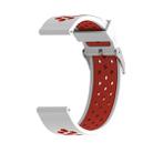 For Garmin Forerunner 245 Two-tone Strap(White + Red) - 1