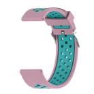 For Garmin Forerunner 245 Two-tone Strap(Pink + Teal) - 1