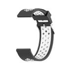 For Garmin Forerunner 245 Two-tone Strap(Black +  White) - 1