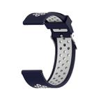 For Garmin Forerunner 245 Two-tone Strap(Midnight Blue + White) - 1