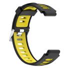 For Garmin Forerunner 735 XT Two-tone Silicone Watch Band(Black + Yellow) - 1