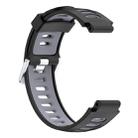 For Garmin Forerunner 735 XT Two-tone Silicone Watch Band(Black + Grey) - 1