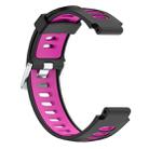 For Garmin Forerunner 735 XT Two-tone Silicone Watch Band(Black + Rose Red) - 1