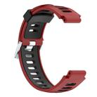 For Garmin Forerunner 735 XT Two-tone Silicone Watch Band(Red + Black) - 1