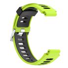 For Garmin Forerunner 735 XT Two-tone Silicone Watch Band(Lime + Black) - 1