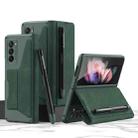 For Samsung Galaxy Z Fold2 5G GKK Armor Flip Leather Phone Case with Pen Slots & Stylus Pen(Dark Night Green) - 1