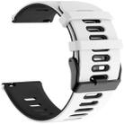 For Garmin Forerunner 245 Two-tone Silicone Watch Band(White + Black) - 1