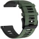 For Garmin Forerunner 245 Two-tone Silicone Watch Band(Army Green + Black) - 1