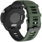 For Garmin Forerunner 245 Two-tone Silicone Watch Band(Army Green + Black) - 4