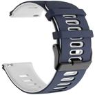 For Garmin Forerunner 245 Two-tone Silicone Watch Band(Blue + White) - 1