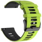 For Garmin Forerunner 245 Two-tone Silicone Watch Band(Lime + Black) - 1