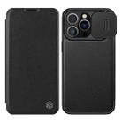 For iPhone 13 Pro Max NILLKIN QIN Series Pro Sliding Camera Cover Leather Phone Case (Black) - 1