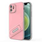 For iPhone 12 Invisible Holder TPU + PC Phone Case(Pink) - 1