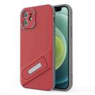 For iPhone 12 Invisible Holder TPU + PC Phone Case(Red) - 1