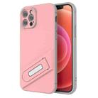 For iPhone 12 Pro Invisible Holder TPU + PC Phone Case(Pink) - 1