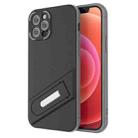 For iPhone 12 Pro Invisible Holder TPU + PC Phone Case(Black) - 1