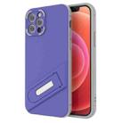 For iPhone 12 Pro Invisible Holder TPU + PC Phone Case(Purple) - 1