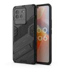 For vivo iQOO Neo6 5G Punk Armor PC + TPU Phone Case with Holder(Black) - 1