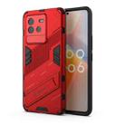 For vivo iQOO Neo6 5G Punk Armor PC + TPU Phone Case with Holder(Red) - 1