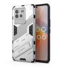 For vivo iQOO Neo6 5G Punk Armor PC + TPU Phone Case with Holder(White) - 1