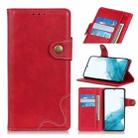 For Samsung Galaxy S22 5G S-Type Stitching Calf Texture Leather Phone Case(Red) - 1