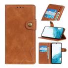 For Samsung Galaxy S22 5G S-Type Stitching Calf Texture Leather Phone Case(Brown) - 1