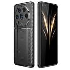 For Honor Magic4 Ultimate Carbon Fiber Texture Shockproof TPU Phone Case(Black) - 1