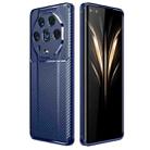 For Honor Magic4 Ultimate Carbon Fiber Texture Shockproof TPU Phone Case(Blue) - 1