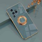 For vivo X80 Pro 6D Electroplating Full Coverage Silicone Protective Case with Magnetic Ring Holder(Grey) - 1