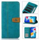 For iPhone 13 Stitching Thread Calf Texture Leather Phone Case(Light Green) - 1