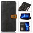 For iPhone 13 Pro Max Stitching Thread Calf Texture Leather Phone Case (Black) - 1