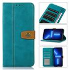 For iPhone 13 Pro Max Stitching Thread Calf Texture Leather Phone Case (Light Green) - 1