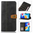 For Xiaomi Redmi Note 11E / Redmi 10 5G Stitching Thread Calf Texture Leather Phone Case(Black) - 1