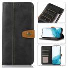 For Samsung Galaxy S22+ 5G Stitching Thread Calf Texture Leather Phone Case(Black) - 1