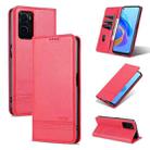 For OPPO K10 / A96 4G / Realme 9i AZNS Magnetic Calf Texture Flip Leather Phone Case(Red) - 1