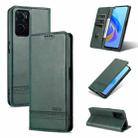 For OPPO K10 / A96 4G / Realme 9i AZNS Magnetic Calf Texture Flip Leather Phone Case(Dark Green) - 1