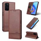 For OPPO K10 / A96 4G / Realme 9i AZNS Magnetic Calf Texture Flip Leather Phone Case(Dark Brown) - 1