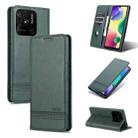 For Xiaomi Redmi 10C / 10 India AZNS Magnetic Calf Texture Flip Leather Phone Case(Dark Green) - 1