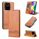 For Xiaomi Redmi 10C / 10 India AZNS Magnetic Calf Texture Flip Leather Phone Case(Light Brown) - 1