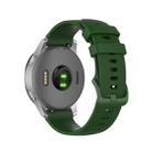 For Garmin Vivoactive 4S Small Plaid Silicone Watch Band(Army Green) - 1