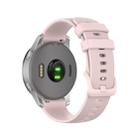 For Garmin Vivoactive 4S Small Plaid Silicone Watch Band(Rose Pink) - 1