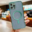 For iPhone 13 mini Electroplating Magsafe Magnetic Glitter Powder Phone Case (Green) - 1