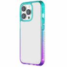 For iPhone 13 Pro Colorful Gradient TPU + PC Phone Case (Green Purple) - 1